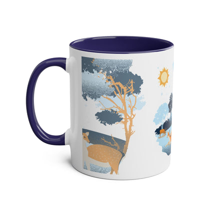 Color Art Forest Two-Tone Coffee Mugs, 11oz