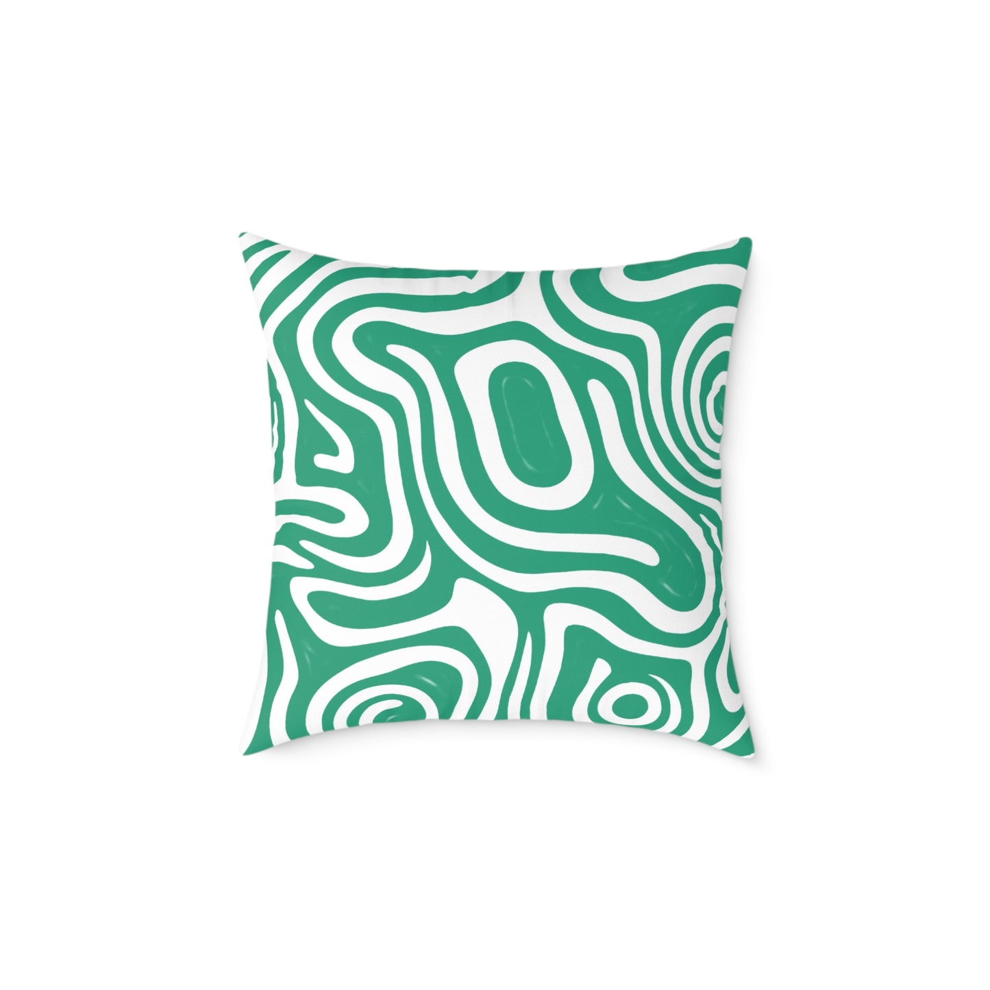 green-maze Square Poly Canvas Pillow