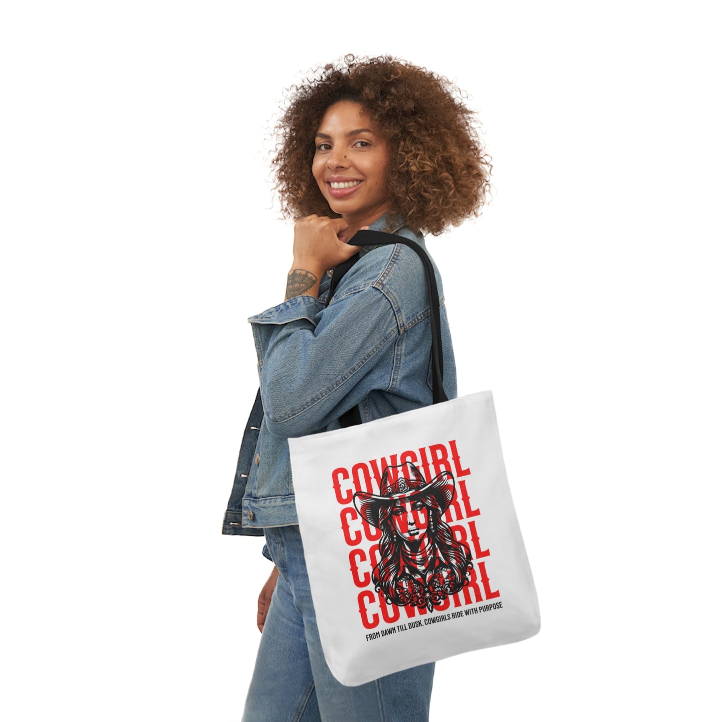 American Cowgirl Canvas Tote Bag, 5-Color Straps