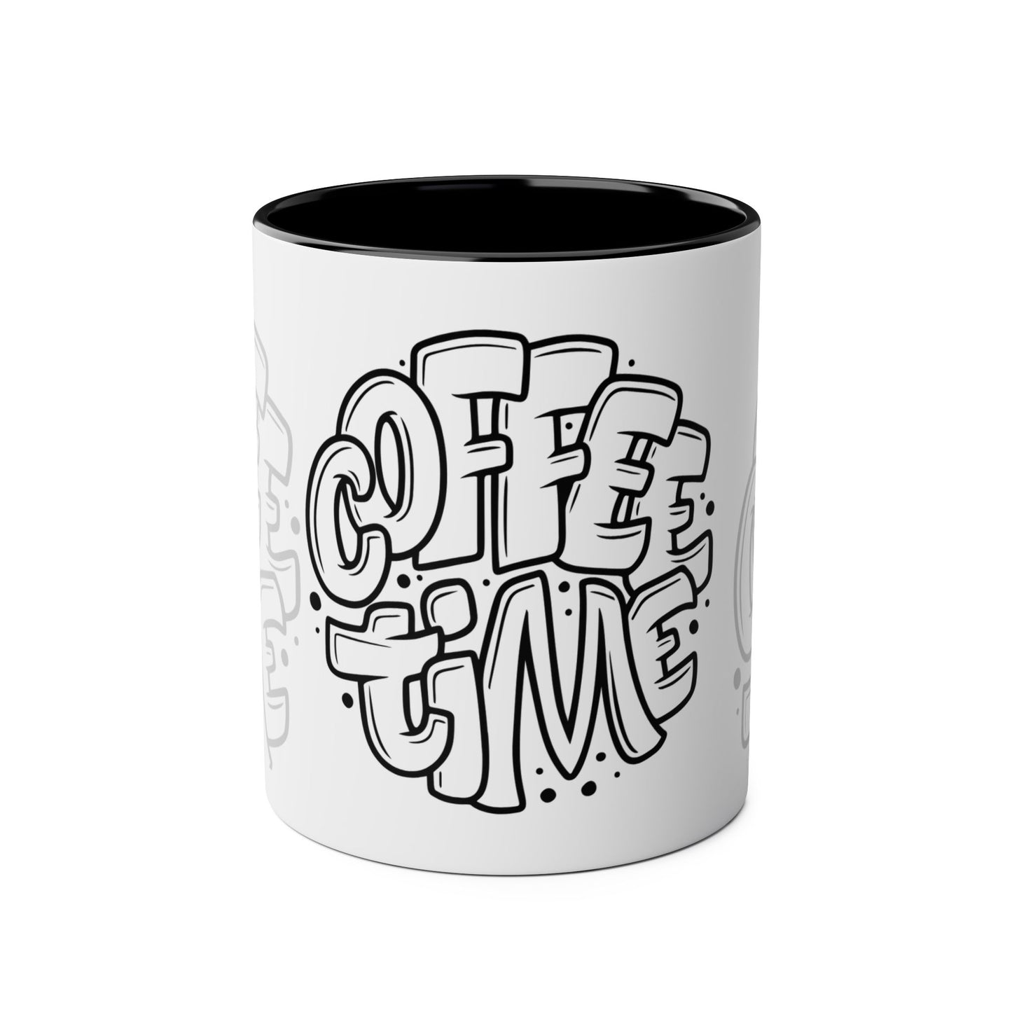 Coffee Time Two-Tone Coffee Mugs, 11oz