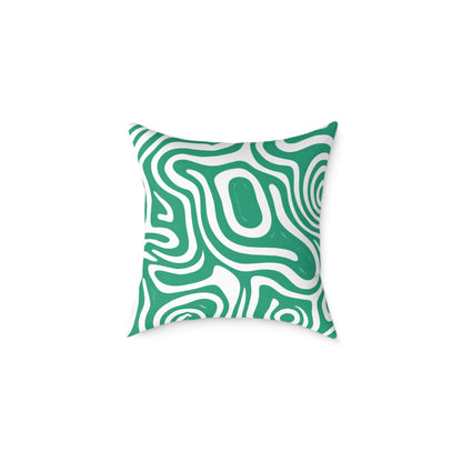 green-maze Square Poly Canvas Pillow